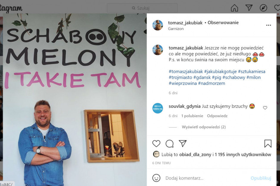 Tomasz Jakubiak otwiera nową restaurację w Gdańsku