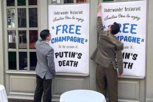 Kijowska restauracja zaprasza na darmowego szampana w dniu śmierci Putina