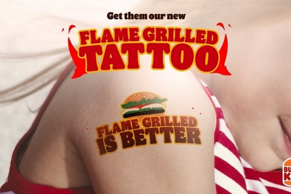 Burger King rozdaje "grillowane" tatuaże i przypomina o ochronie skóry